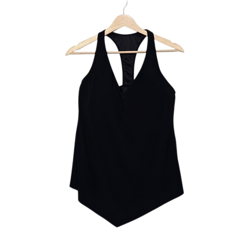 Magicsuit Womens Black Racerback Handkerchief Hem Tankini Top Size 8 6006052DD